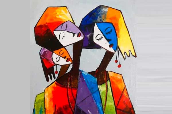 peinture de femmes à long cou